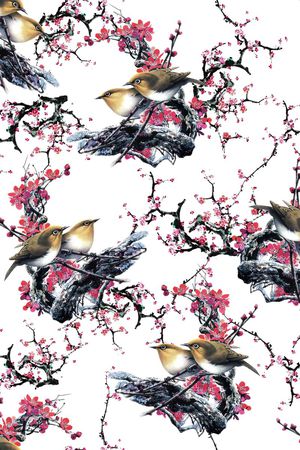 国画印花花型图片