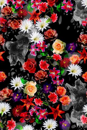 写实印花花型图片