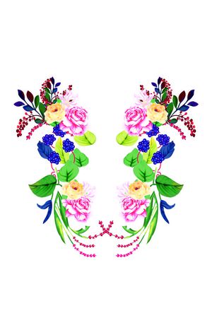 两束花印花花型图片