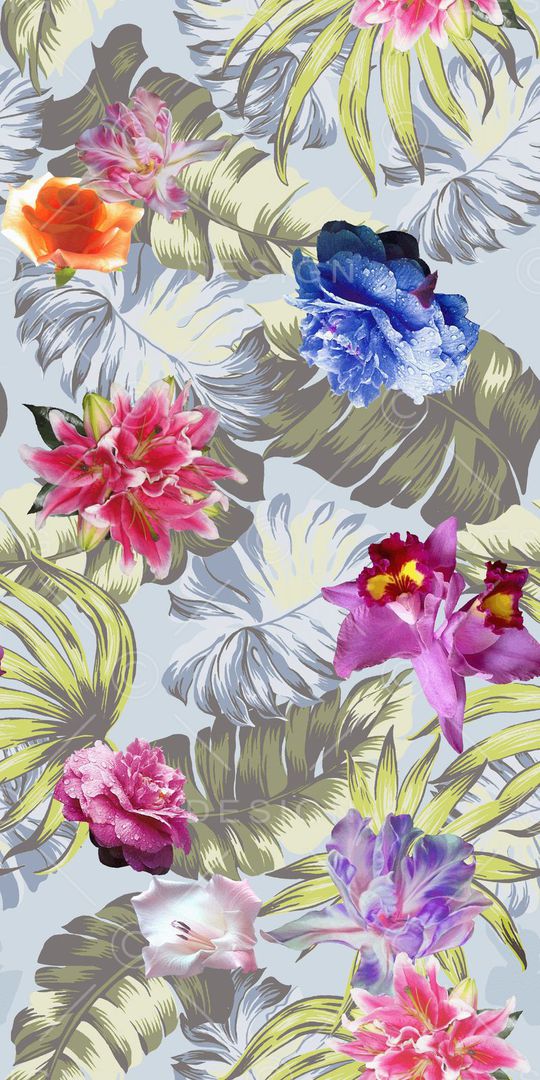 大叶子印花花型图片