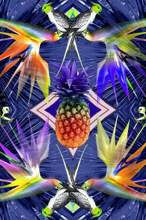 镜像 数码 动物印花花型图片