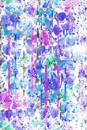 蛇纹 条纹 花瓣印花花型图片