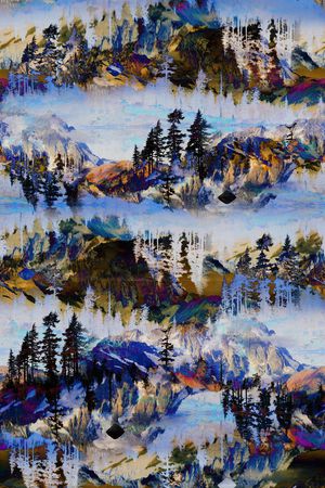 抽象花纹 山水画印花花型图片