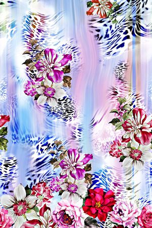 豹纹花印花花型图片