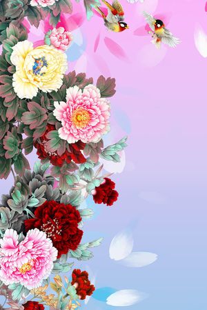 中国风印花花型图片