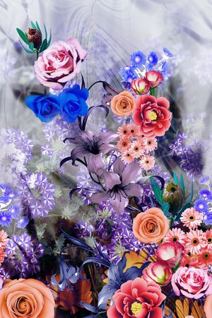 抽象印花花型图片