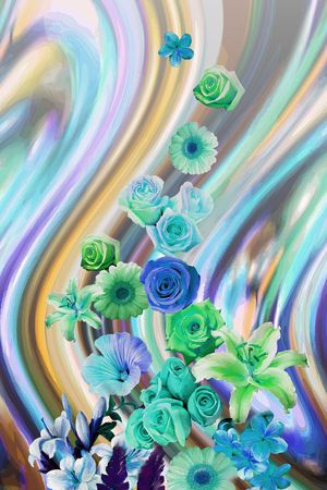 抽象印花花型图片
