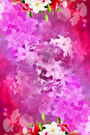 百合花印花花型图片