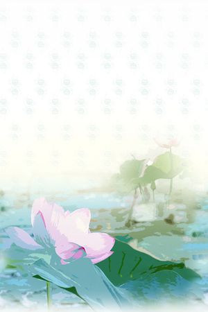荷花印花花型图片