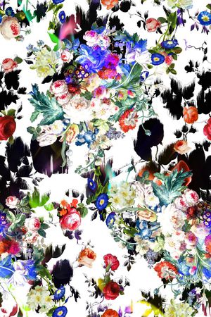 夏季数码 抽象女装花卉印花花型图片