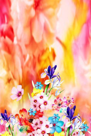 手绘花印花花型图片