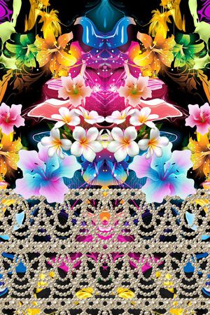 百合印花花型图片
