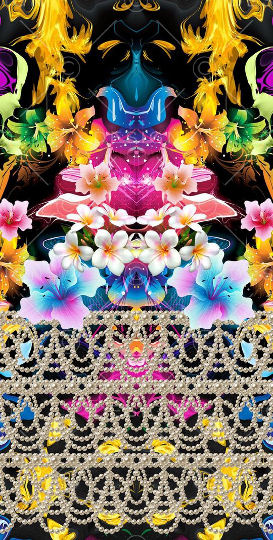 百合印花花型图片