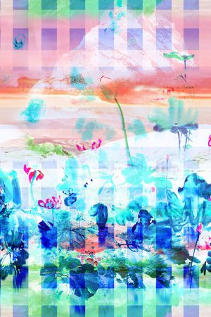 风景 风景画 荷花 山水 水墨 水墨画 国画 条格印花花型图片