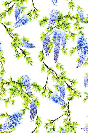 紫藤花印花花型图片