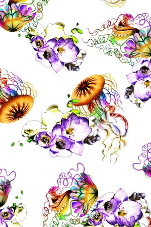 时尚绚丽印花花型图片