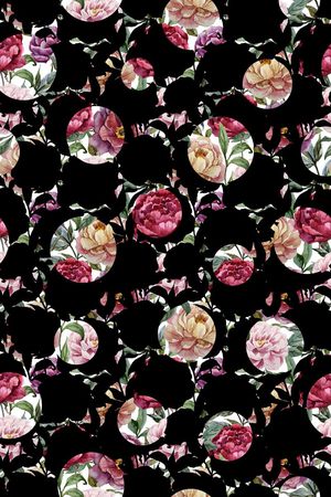 错位拼接印花花型图片