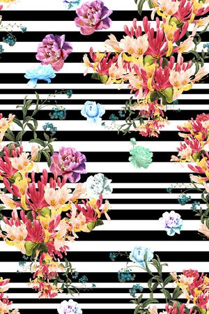 横条印花花型图片