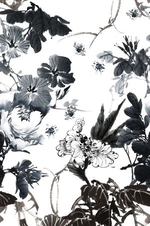 水墨印花花型图片