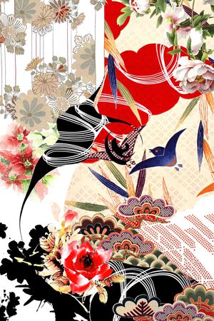 中国风印花花型图片