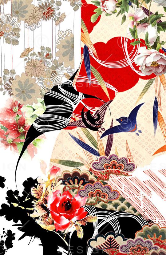 中国风印花花型图片
