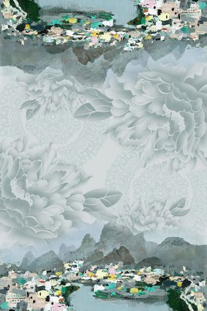 牡丹印花花型图片