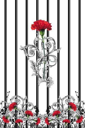 红花印花花型图片