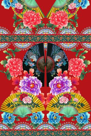 中国风印花花型图片