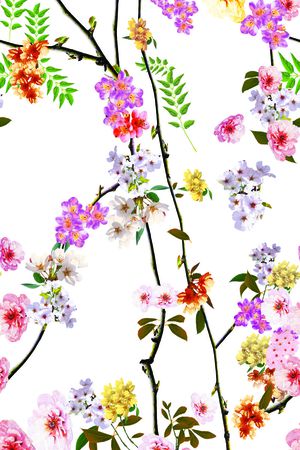 桃花印花花型图片