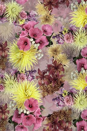 百合花印花花型图片