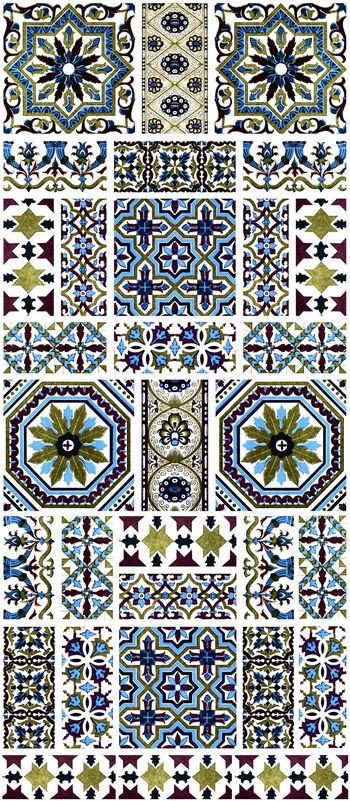 426571-欧洲复古图案瓷砖陶瓷花纹拼接组合女