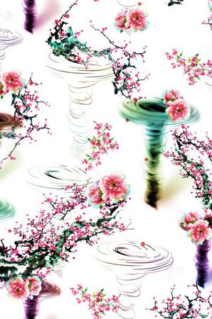水墨印花花型图片