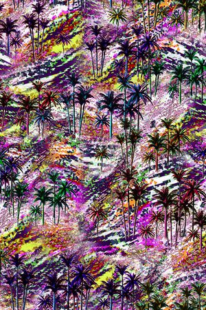 热带风情印花花型图片