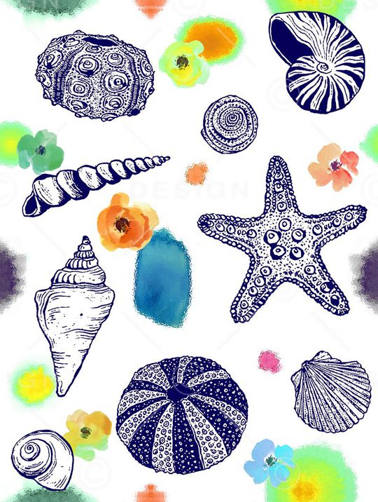 海洋印花花型图片