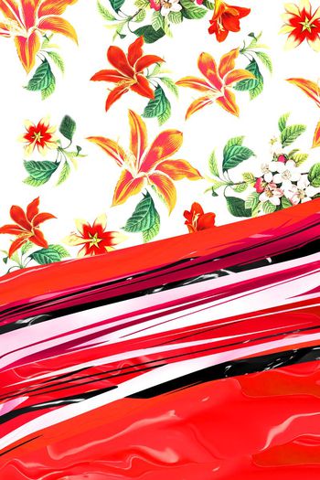 429298-瑕疵花卉条纹油漆系列清新春夏服装花
