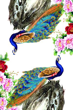 假山印花花型图片