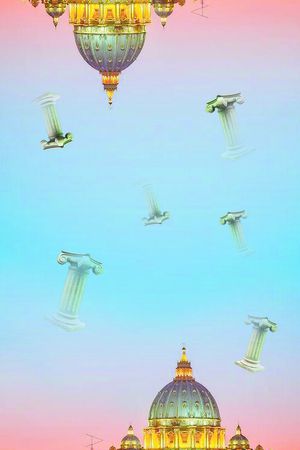 黄昏景观印花花型图片