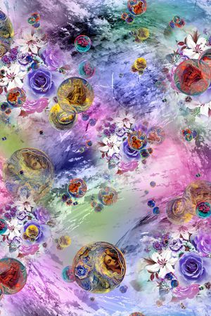 欧式人物插画印花花型图片
