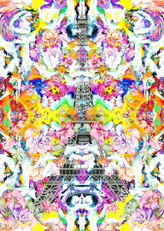 埃菲尔铁塔印花花型图片
