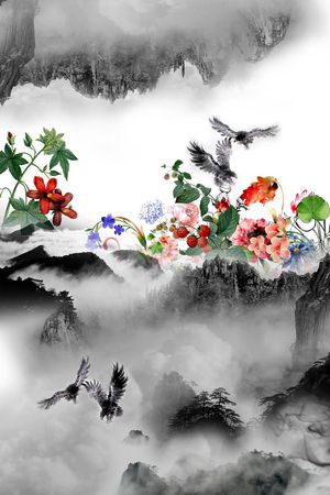 风景照片印花花型图片