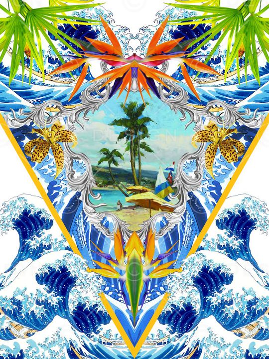 海浪印花花型图片