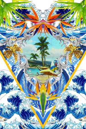 海浪印花花型图片