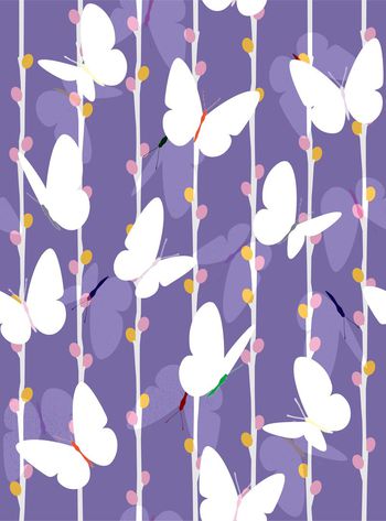 431187-树藤上的抽象蝴蝶童装花型