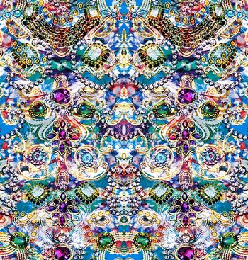 431410-宝石水彩镜像花卉