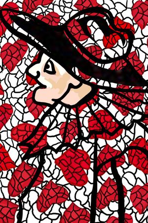 简笔线描印花花型图片
