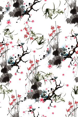 蝴蝶印花花型图片
