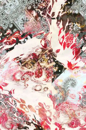 抽象花纹印花花型图片