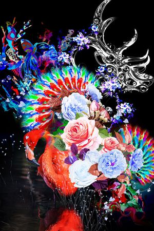 插画印花花型图片