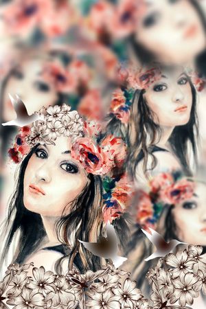 抽象云纹印花花型图片