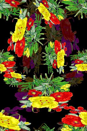 热带风情印花花型图片